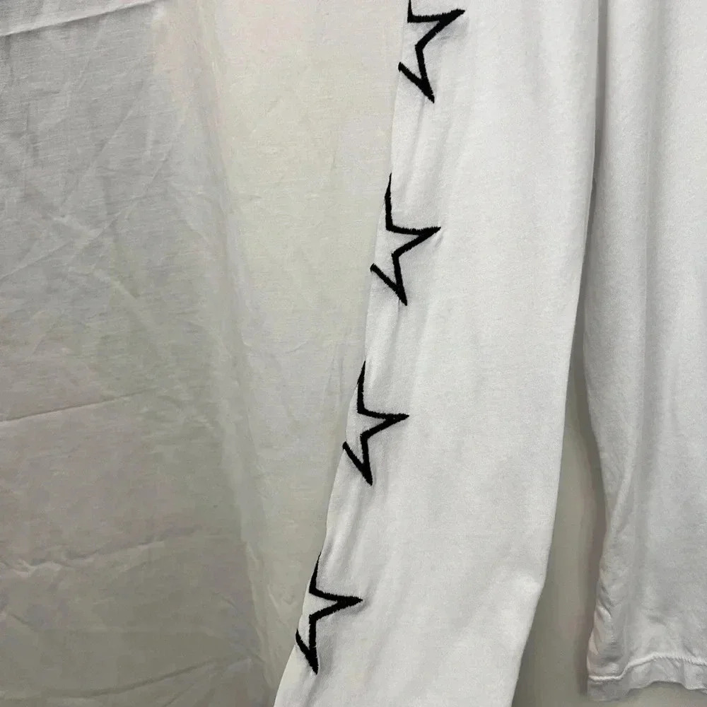 Monrow White Slouchy Long Sleeve Top Size XS Casual Lounge Grunge Rock - Picture 5 of 10
